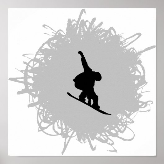 Snowboarding Scribble Style Poster (Vorne)