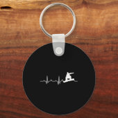 Snowboarding Shirt Heartbeat Snowboarder Gift Schlüsselanhänger (Vorderseite)