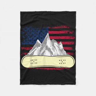 Snowboarding Skiing Snowboard American Flag Snowbo Fleecedecke
