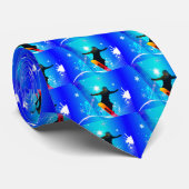 Snowboarding, Snowboarder mit Brett Krawatte (Gerollt)