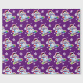 Snowboarding Snowman-Mattlila Geschenkpapier (Flach)