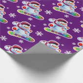 Snowboarding Snowman-Mattlila Geschenkpapier (Ecke)