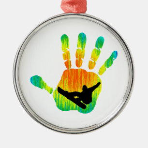 SNOWBOARDING-SPITZE 7 SILBERNES ORNAMENT