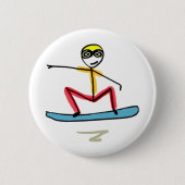 Snowboarding Stickman Button (Vorderseite)