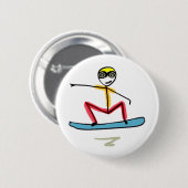 Snowboarding Stickman Button (Vorne & Hinten)