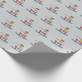 Snowboarding Stickman Geschenkpapier (Ecke)