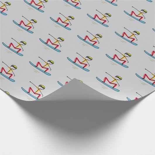 Snowboarding Stickman Geschenkpapier (Ecke)