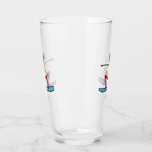 Snowboarding Stickman Glas (Links)