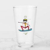 Snowboarding Stickman Glas (Vorderseite)