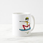 Snowboarding Stickman Kaffeetasse (VorderseiteRechts)
