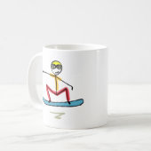 Snowboarding Stickman Kaffeetasse (Vorderseite Links)
