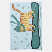 Snowboarding Tabby Cat Geschirrtuch (Vertikal)