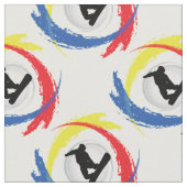 Snowboarding-Tricolor Emblem Stoff (Nahaufnahme)