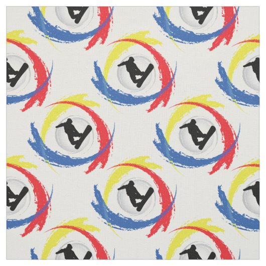 Snowboarding-Tricolor Emblem Stoff (Muster)