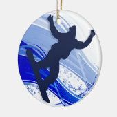 Snowboarding u. Schneeflocken Keramik Ornament (Links)