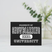 Snowboarding University Dark Postkarte (Stehend Vorderseite)