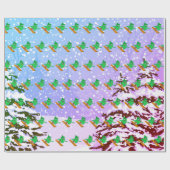 Snowboarding-Weihnachtsbaum Geschenkpapier (Flach)