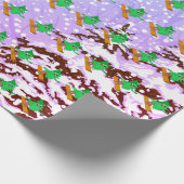 Snowboarding-Weihnachtsbaum Geschenkpapier (Ecke)