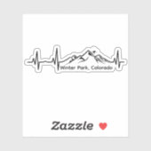Snowboarding Winter Park Heartbeat Aufkleber (Blatt)