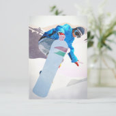 Snowboarding Winter Sport_ Antwortkarte RSVP Karte (Stehend Vorderseite)