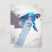 Snowboarding Winter Sport_ Antwortkarte RSVP Karte (Vorne/Hinten)