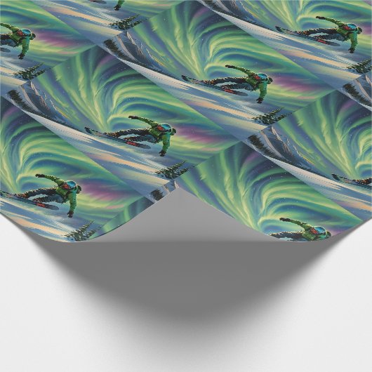 Snowboarding Wrapper Geschenkpapier (Ecke)