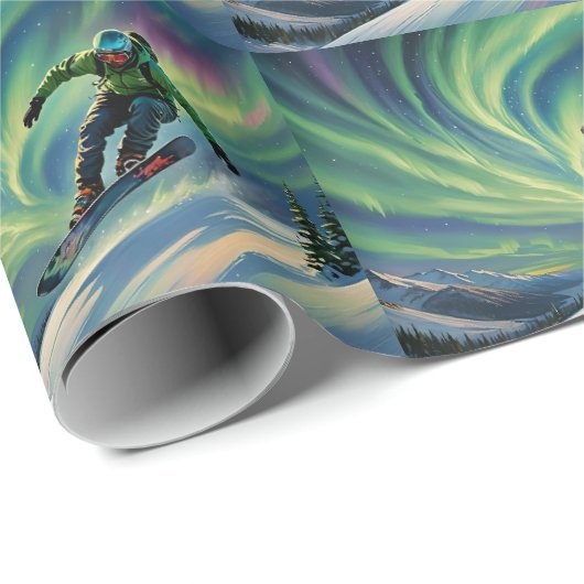 Snowboarding Wrapper Geschenkpapier (Rolleneckpunkt)