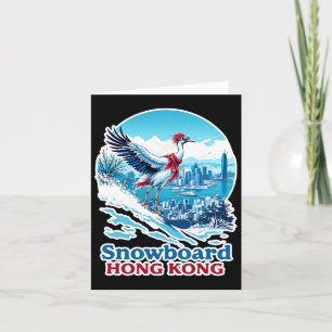 Snowboardkran in Hong Kong Blue Skyline Karte