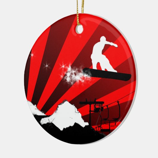 Snowboardspur Keramik Ornament (Links)