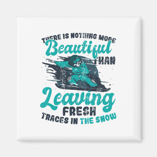 Snowboardspuren im Schnee Wintersportschnee Magnet
