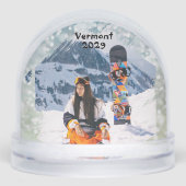 Snowboardtour Doppeltes Foto Schneekugeln (Vorderseite)