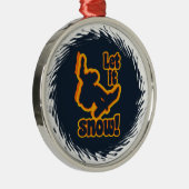 Snowboardverzierung Silbernes Ornament (Rechts)