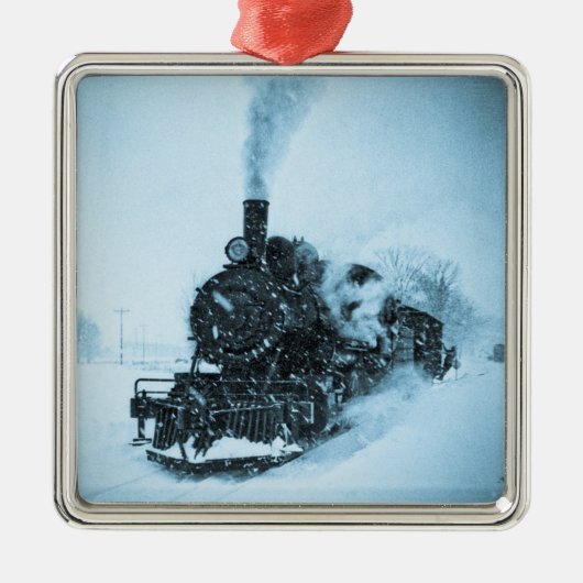 Snowbound Lokomotive Silbernes Ornament (Vorne)