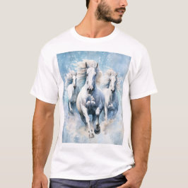Snowbound Symphony: Galloping White M T-Shirt