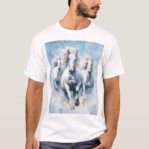 Snowbound Symphony: Galloping White M T-Shirt