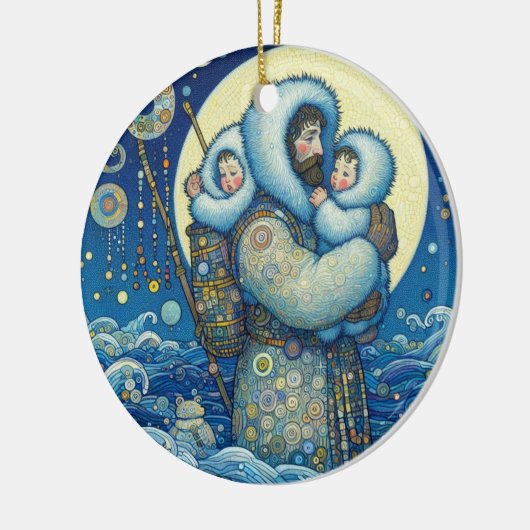 "Snowbound Together" Keramik Ornament (Links)
