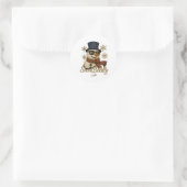 SnowBuddy Glitzer-Schneemann Runder Aufkleber (Tasche)