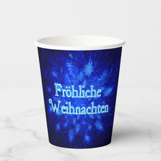 Snowburst - Froliche Weihnachten Pappbecher (Vorderseite)