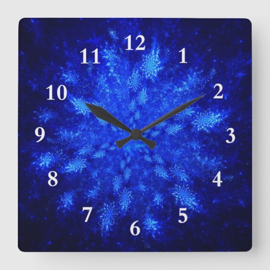 Snowburst Quadratische Wanduhr (Vorderseite)