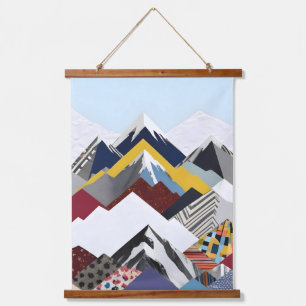 Snowcap Mountains Wandteppich Mit Holzrahmen