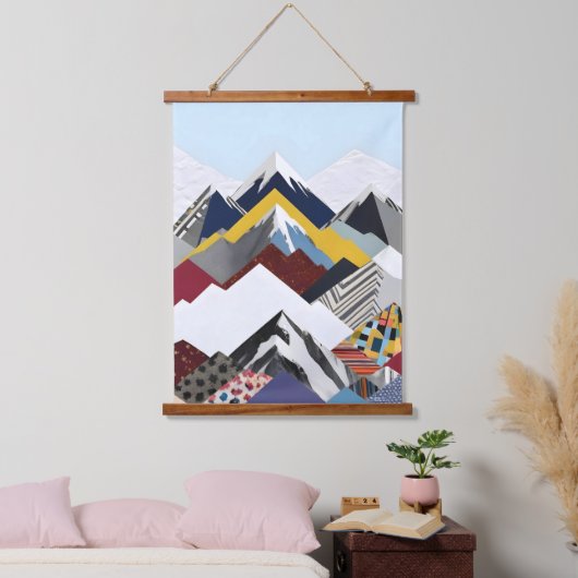 Snowcap Mountains Wandteppich Mit Holzrahmen (Schlafzimmer)