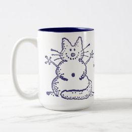 Snowcat Snowman-Tasse Zweifarbige Tasse