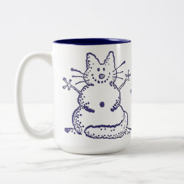 Snowcat Snowman-Tasse Zweifarbige Tasse