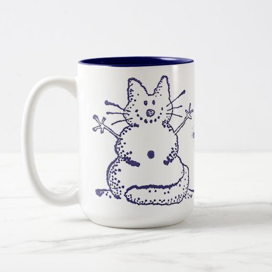 Snowcat Snowman-Tasse Zweifarbige Tasse (Links)