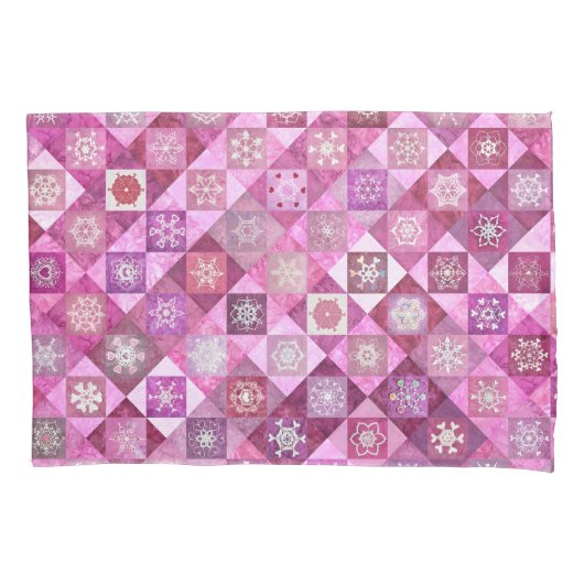 Snowcatcher Heartflakes Patchwork Kissenbezug (Vorderseite)