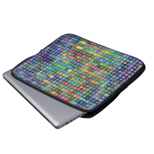 Snowcatcher Snowflakes Electronics Bag Laptopschutzhülle (Vorne Knopf)