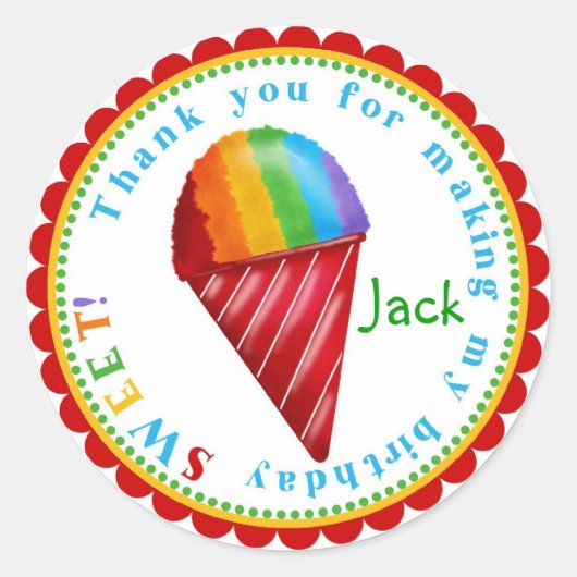 Snowcone Birthday Stickers (Vorderseite)