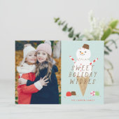 Snowcone Foto Weihnachtskarte Ankündigung (Stehend Vorderseite)