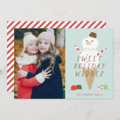 Snowcone Foto Weihnachtskarte Ankündigung (Vorne/Hinten)