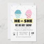 Snowcone Gender Reveal Party Einladung (Vorderseite)